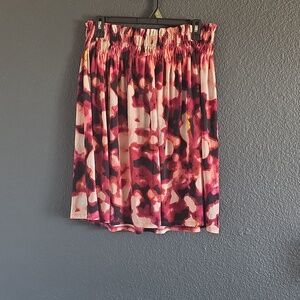💜LuLaRoe Abstract Pink and Black A-Line Skirt